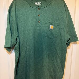 Carhartt Men's Green Henley Pocket T-Shirt